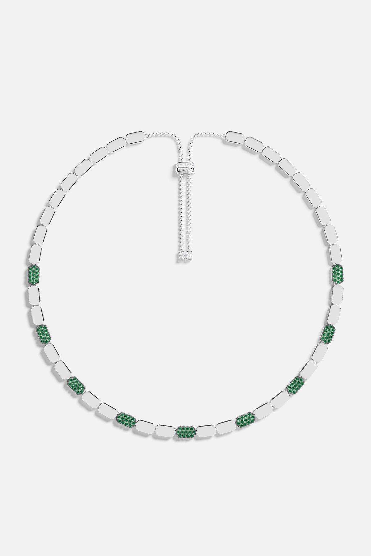 APM Monaco Collier Ajustable Pavé en Argent