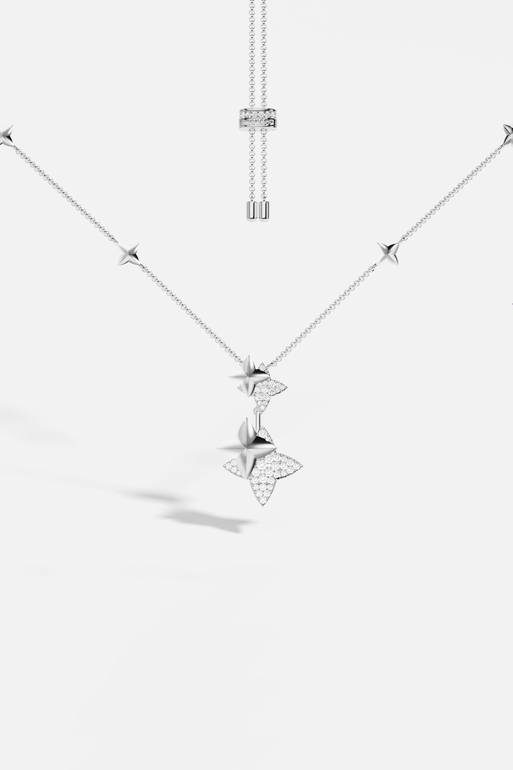 Collier Double Météorites Ajustable Argent