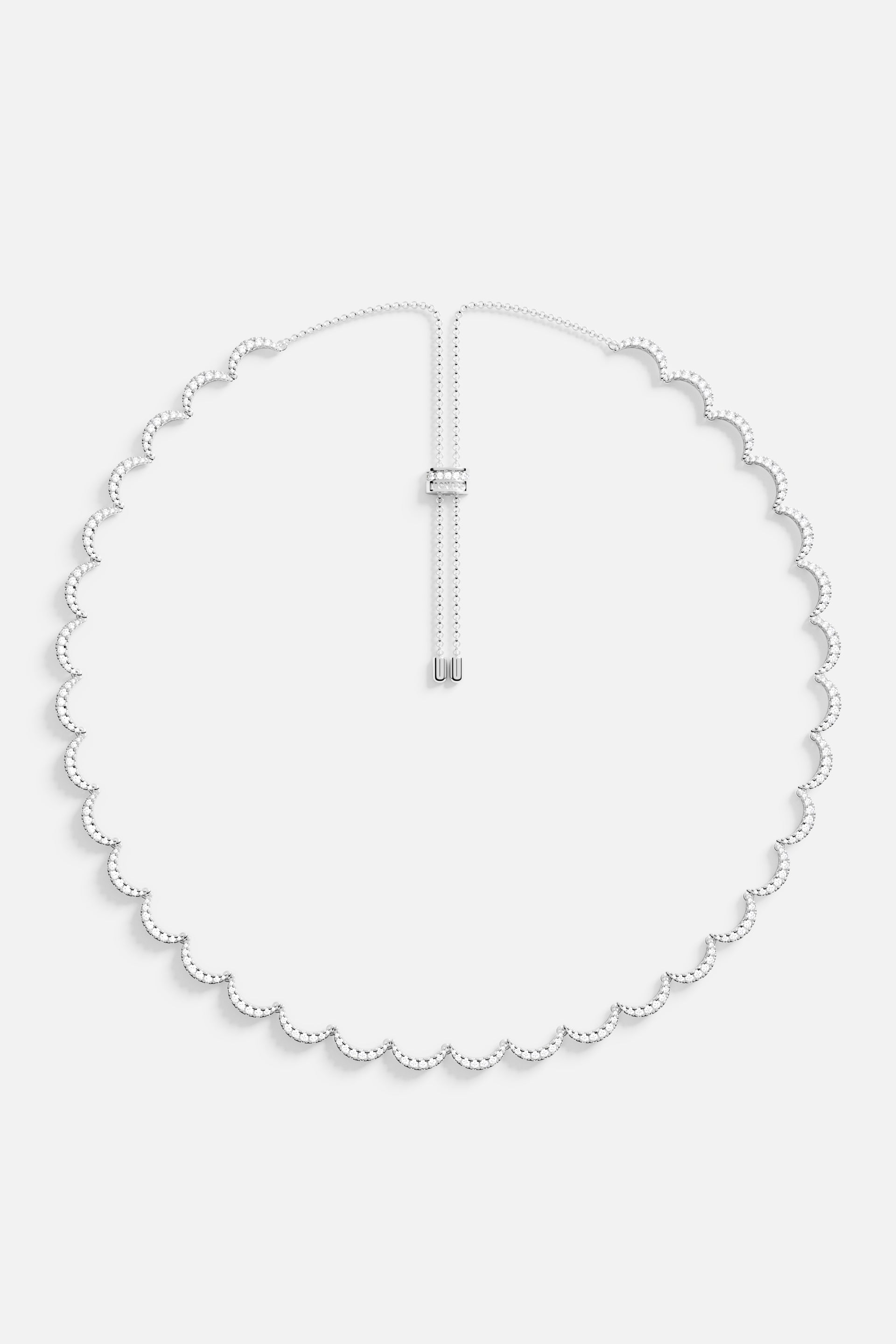 APM Monaco Collier Ajustable Wavy Argent en Argent