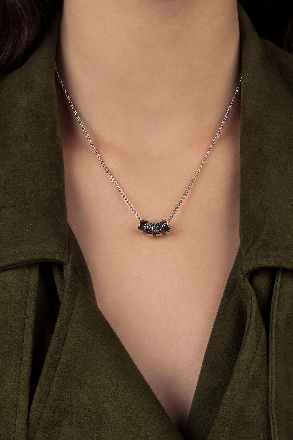 APM Monaco Collier Ajustable Morse Code Love en Argent
