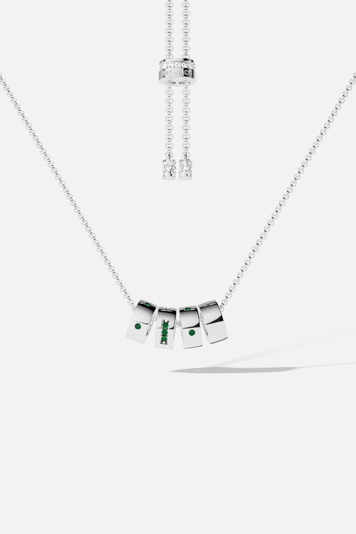 APM Monaco Collier Ajustable Morse Code Love en Argent