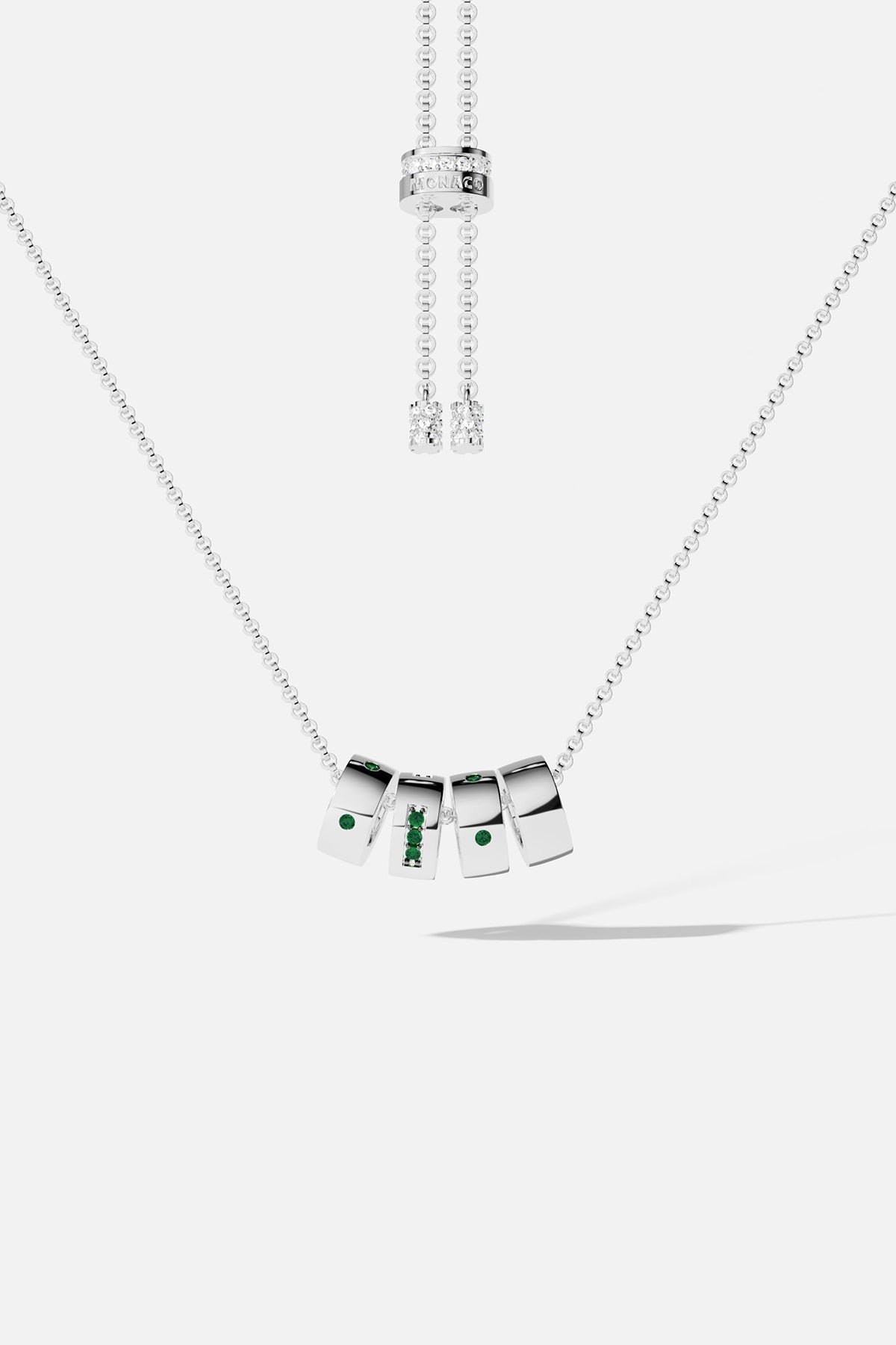 APM Monaco Collier Ajustable Code Morse Love en Argent