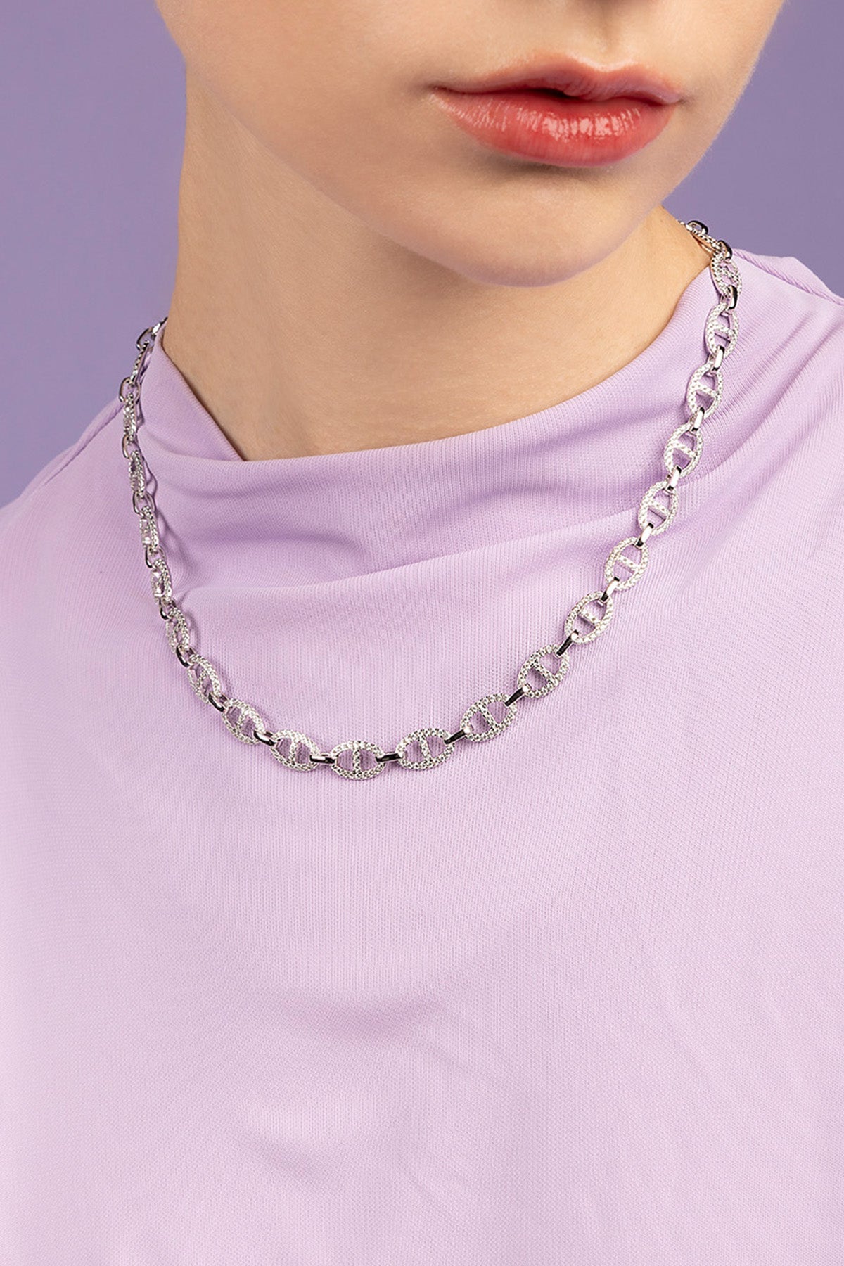 APM Monaco Collier Chaîne Maille Marine en Argent