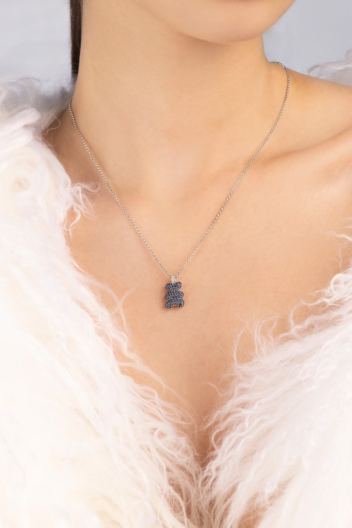 APM Monaco Collier Ajustable Yummy Bear Baby Baba en Argent