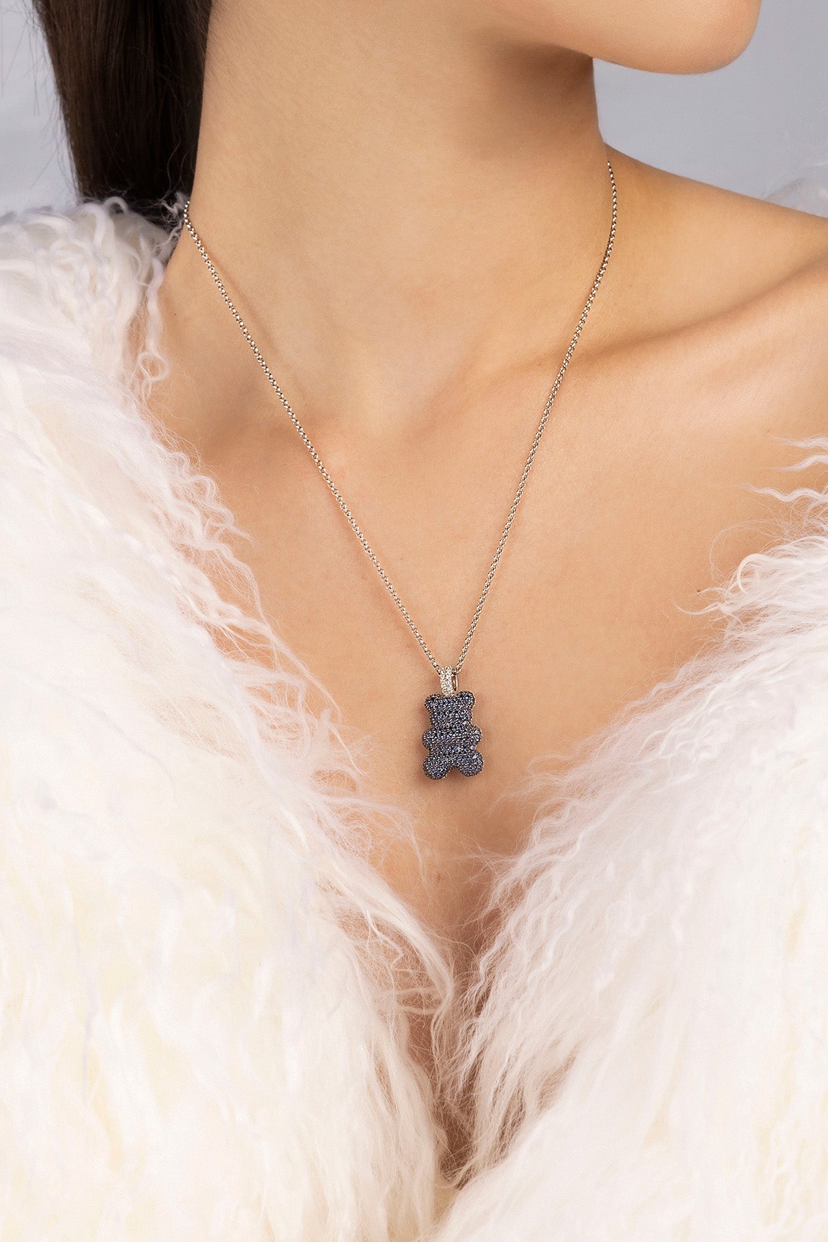 APM Monaco Collier Ajustable Yummy Bear Baba en Argent