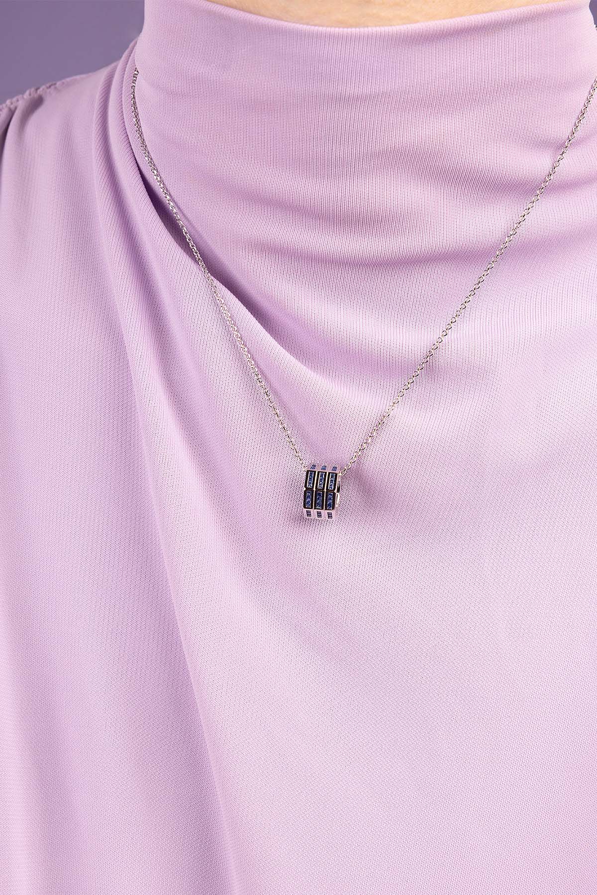 APM Monaco Collier Ajustable Géométrique Bleu