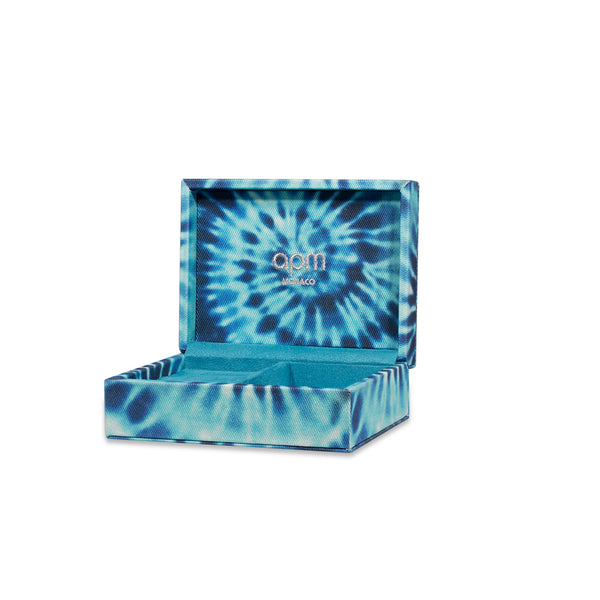 Boîte à bijoux Tie-Dye bleue