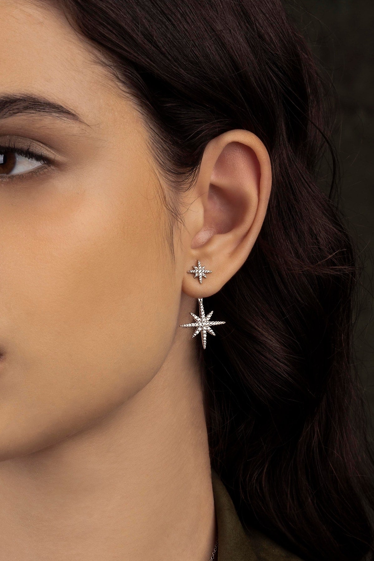 Boucles d'Oreilles Asymétriques Météorites APM Monaco en argent