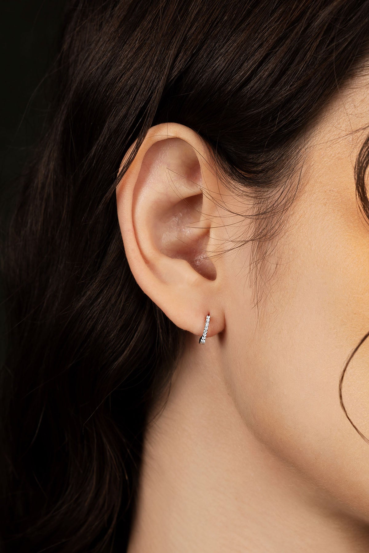 Petites Boucles d'Oreilles Créoles 6mm APM Monaco en argent