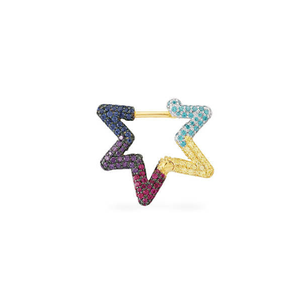 RAINBOW MONO STAR EARRING - YELLOW SILVER