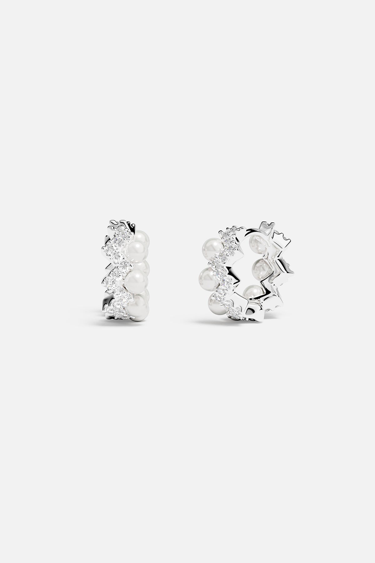 Petites Boucles d'Oreilles Créoles Up and Down avec Perles