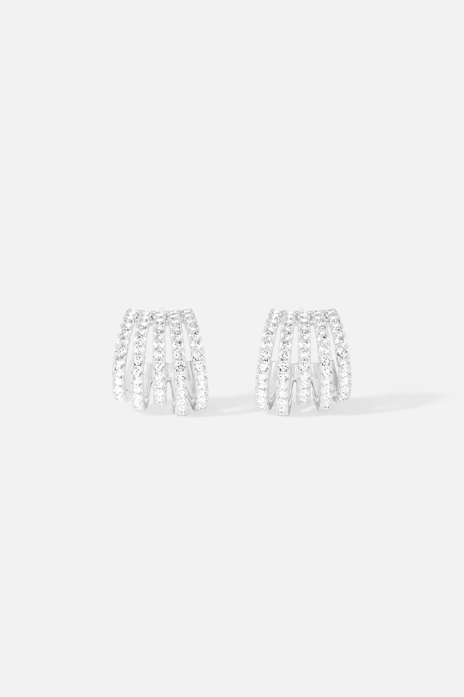 APM Monaco Boucles d'Oreilles 5 Anneaux en Argent
