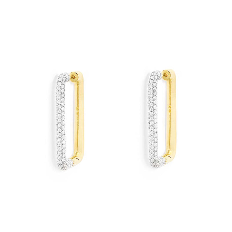 Boucles d'Oreilles Rectangle Pavé