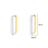 Boucles d'Oreilles Rectangle Pavé