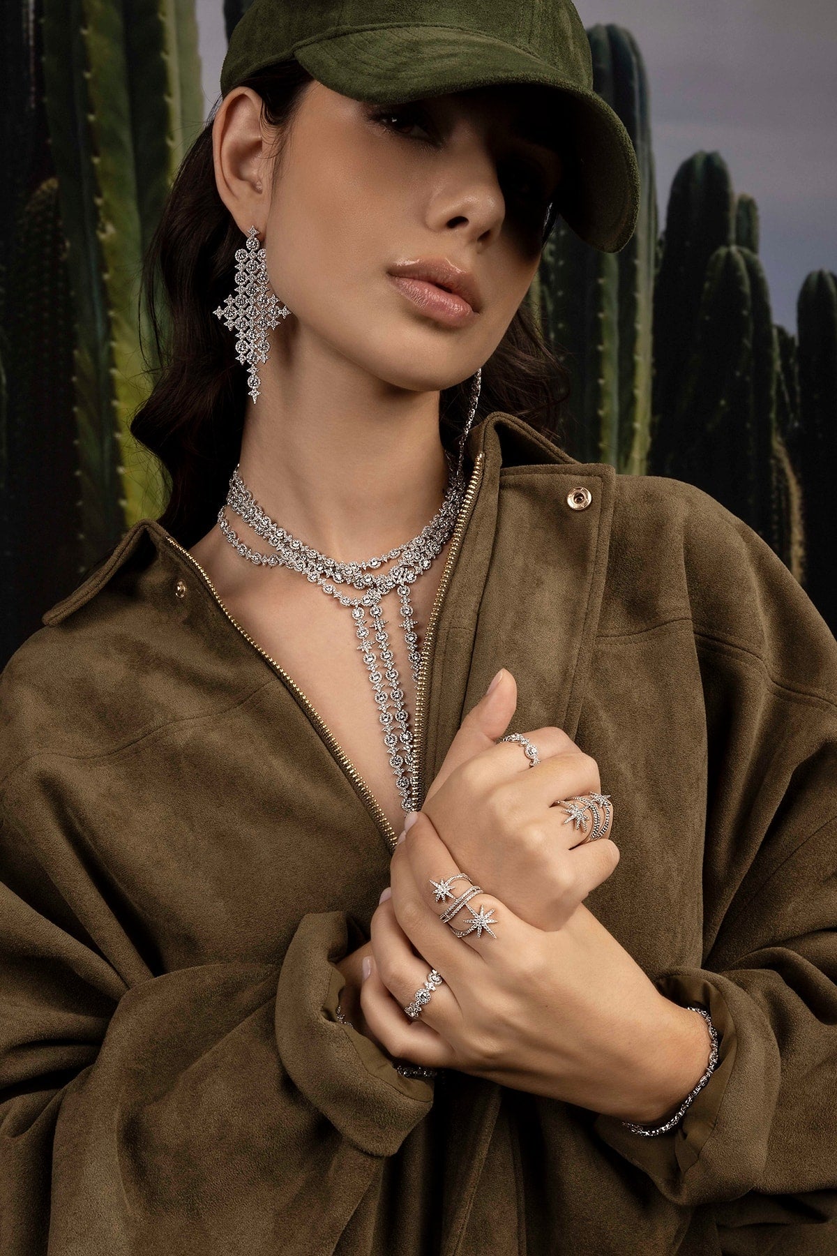 APM Monaco Boucles d'Oreilles Météorites Pavé en Argent