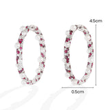 Créoles Fuchsia Pavé avec Perles