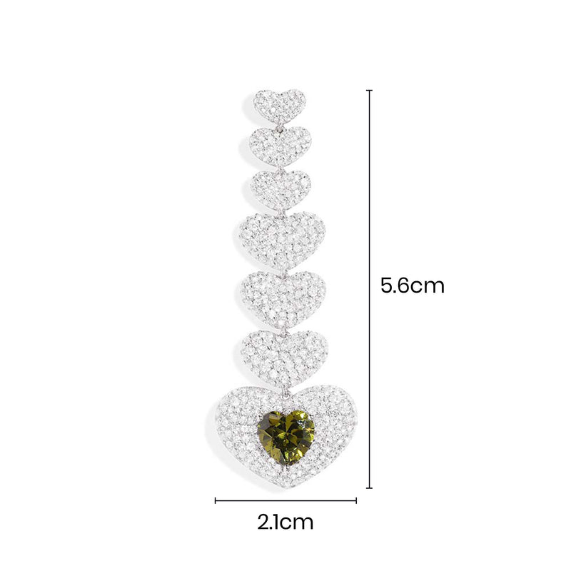 Boucle d'Oreille Individuelle Cœur Kaki