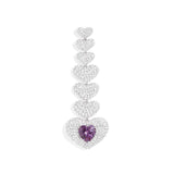 Boucle d'Oreille Individuelle Cœur Violet
