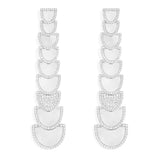 Boucles d'Oreilles Demi-Lune avec Nacre Longues