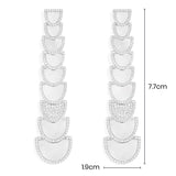 Boucles d'Oreilles Demi-Lune avec Nacre Longues