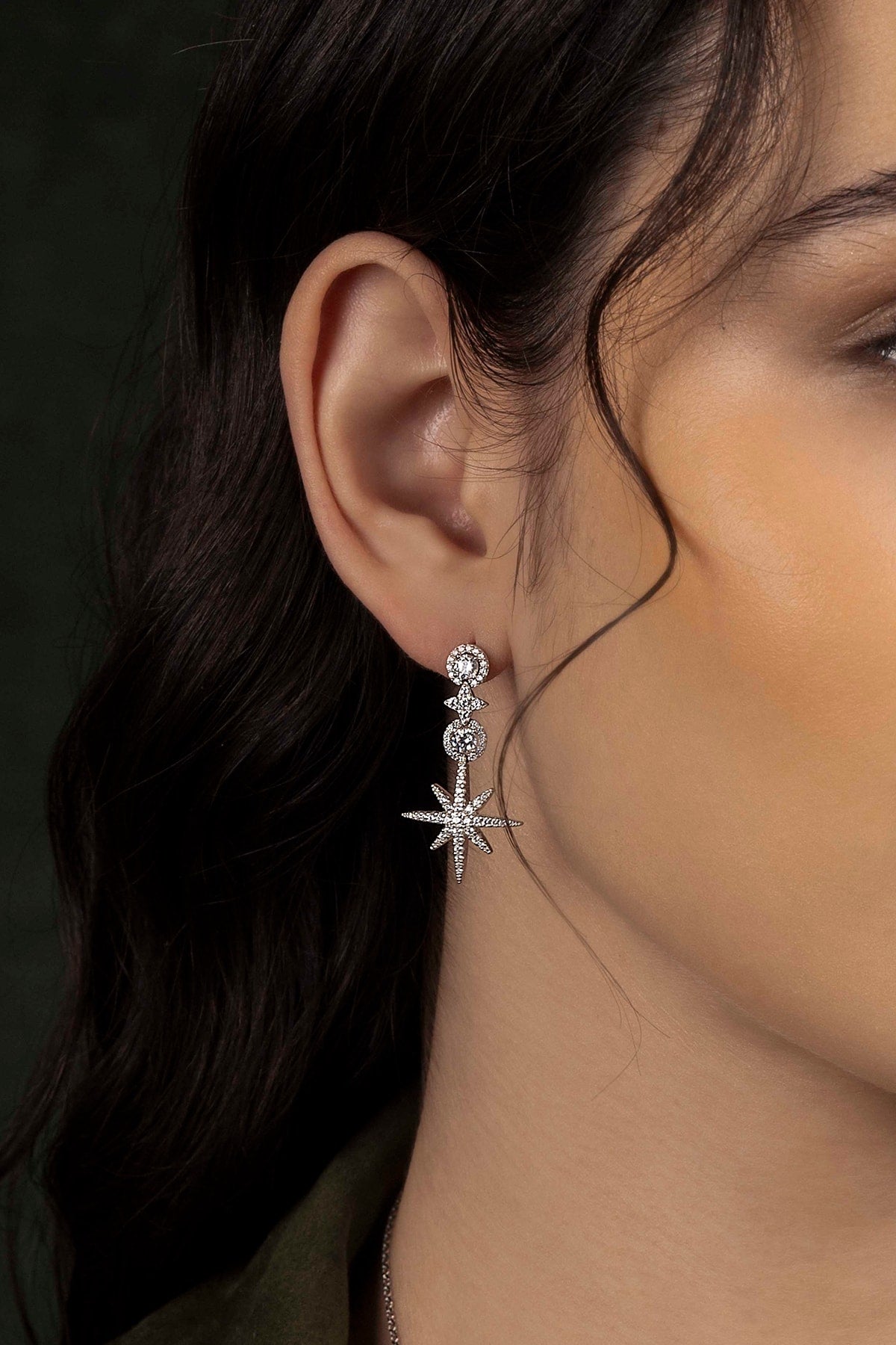 Boucles d'Oreilles Pavé Météorites & CerclesAPM Monaco en argent