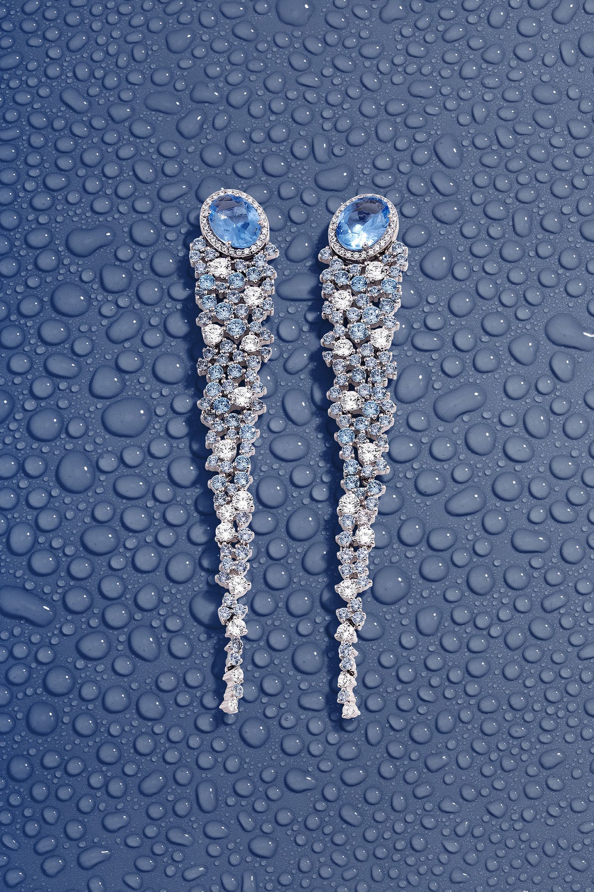 Boucles d'Oreilles Longues Bleu Lagon - APM Monaco