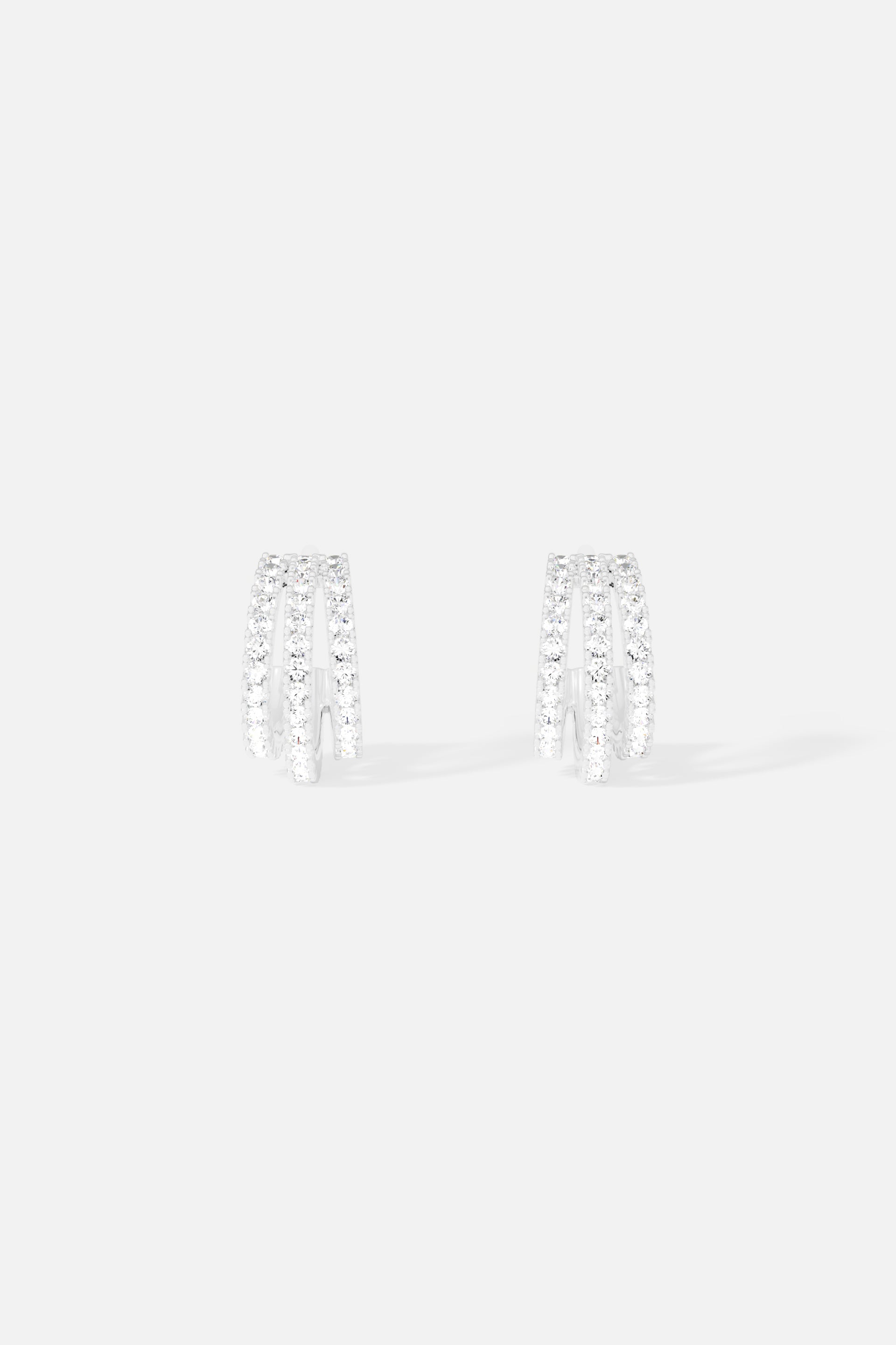 APM Monaco Boucles d'Oreilles Triple Anneaux en Argent