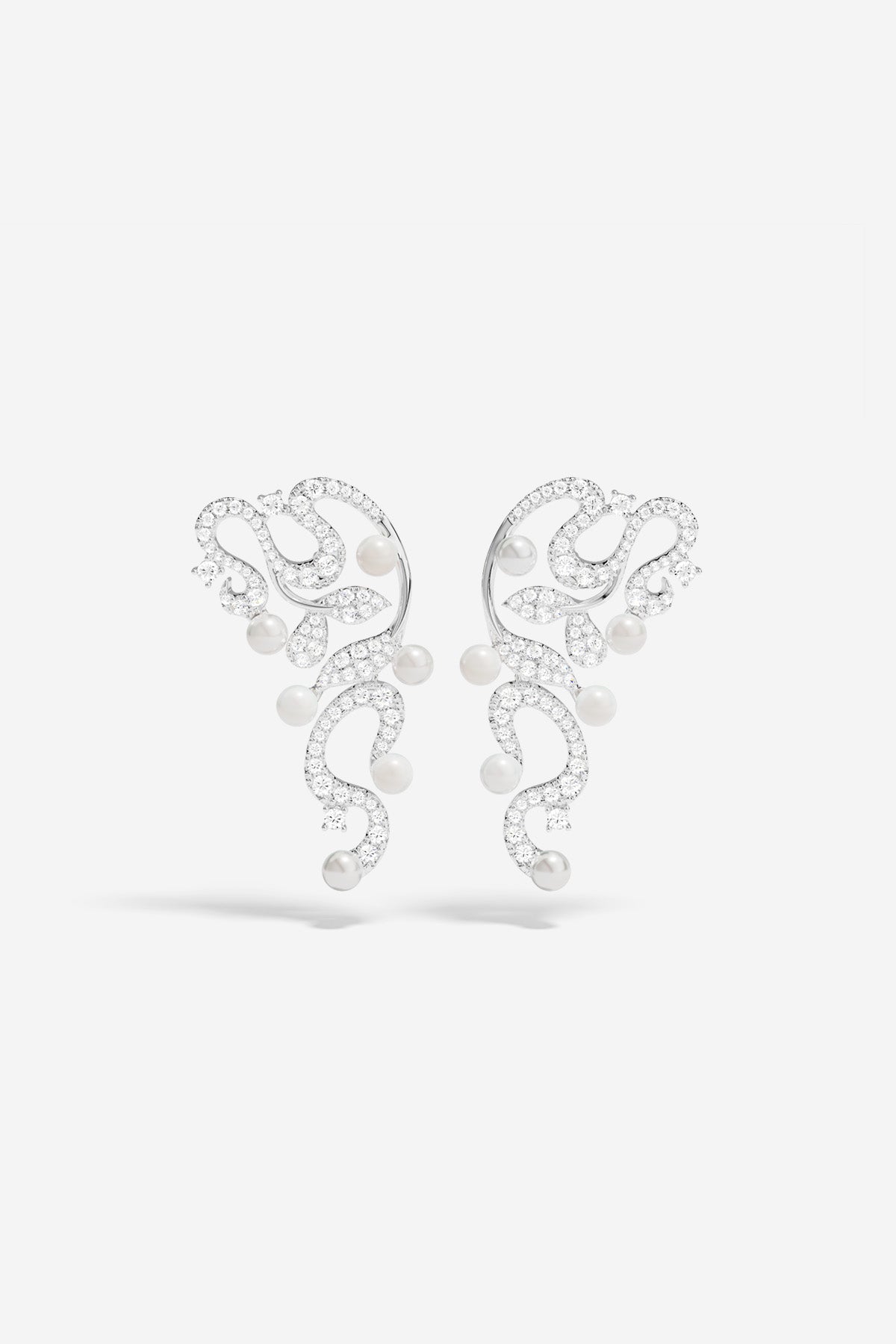 Boucles d'oreilles Fleurs avec Perles