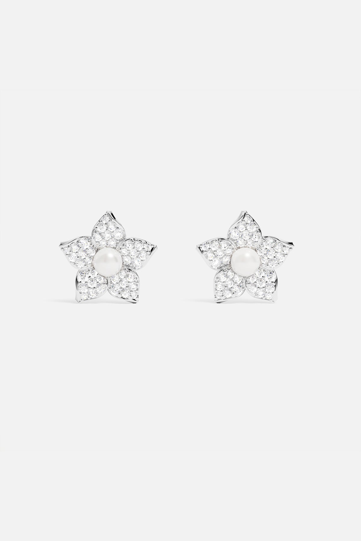 Clous D'Oreilles Fleur Avec Perles