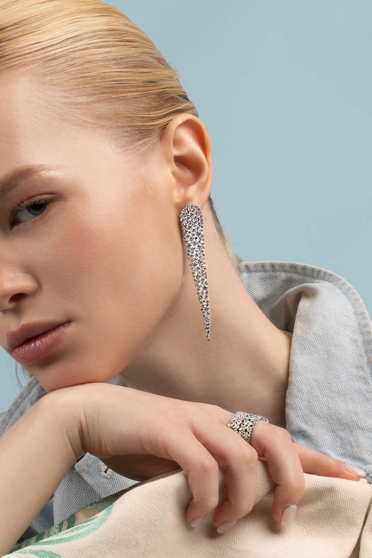 APM Monaco Boucles D'Oreilles Goutte en Argent