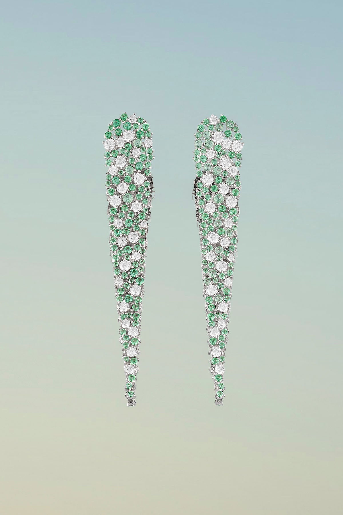 Boucles D'Oreilles Goutte Vert Pastel