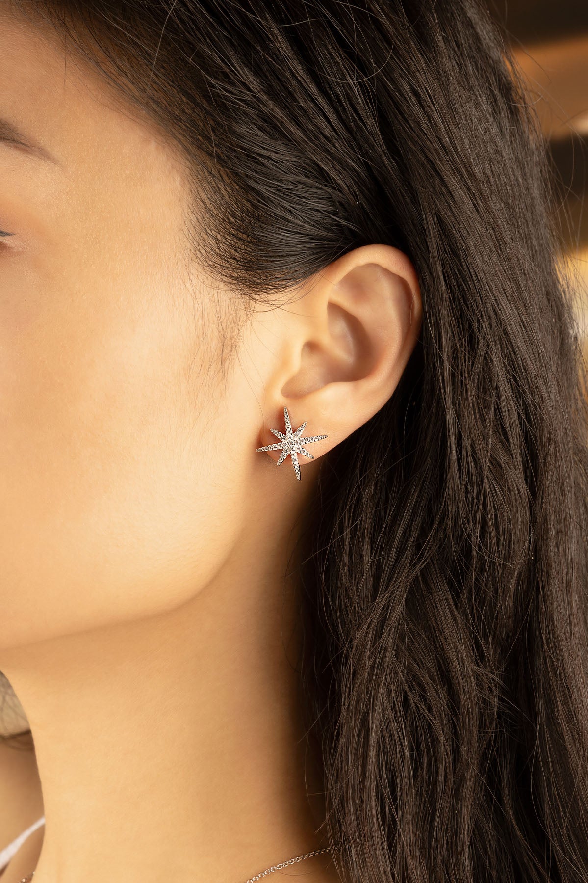 Boucle d'Oreilles Météorites Argent avec Perle APM Monaco