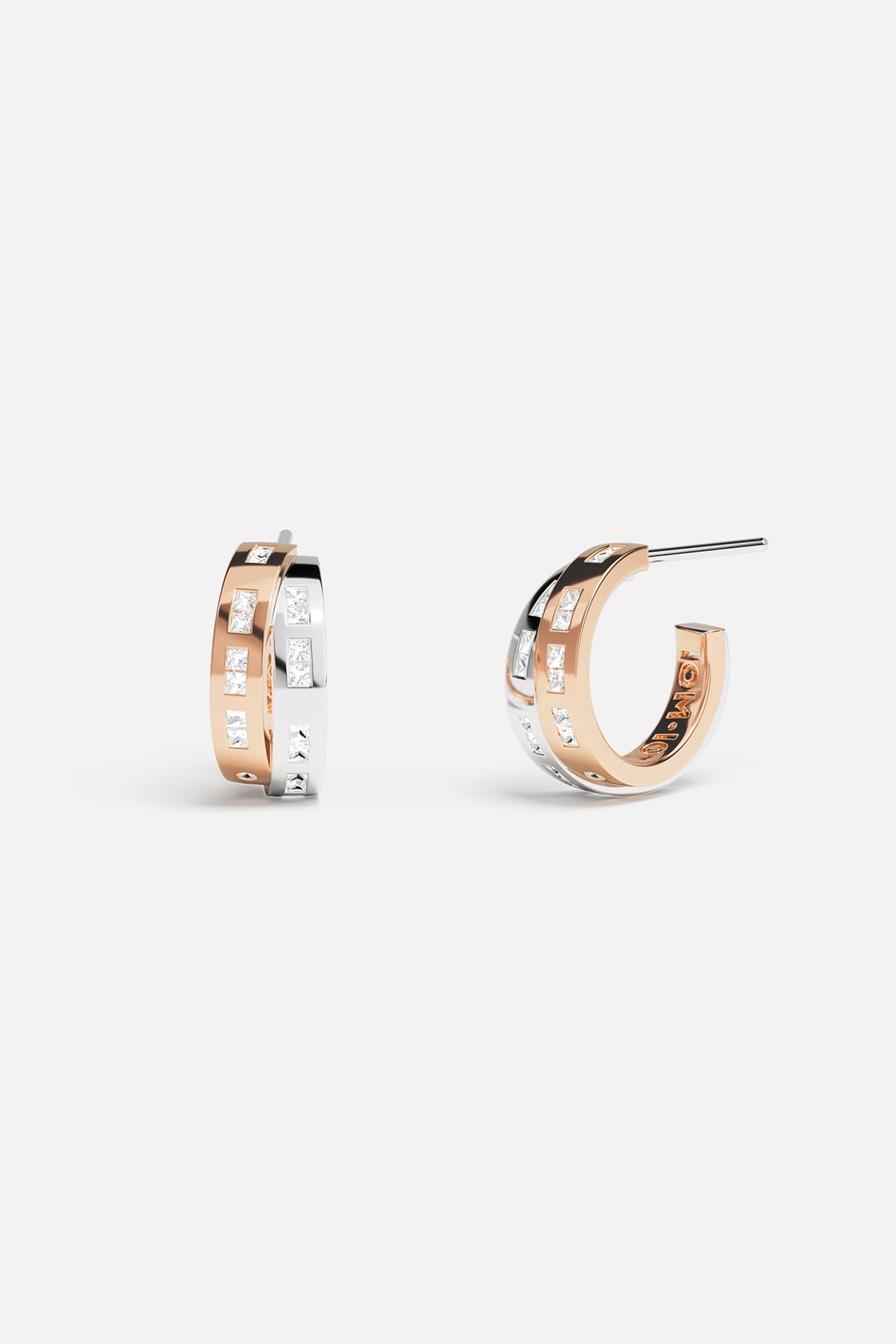 APM Monaco Boucles d'Oreilles Code Morse TOI MOI en Argent