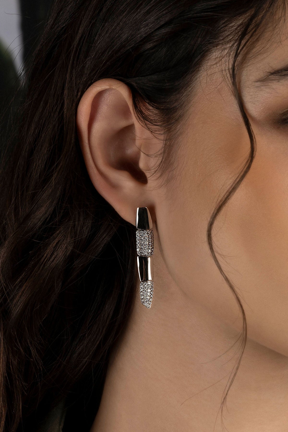 APM Monaco Boucles d'Oreilles Pavé en Argent