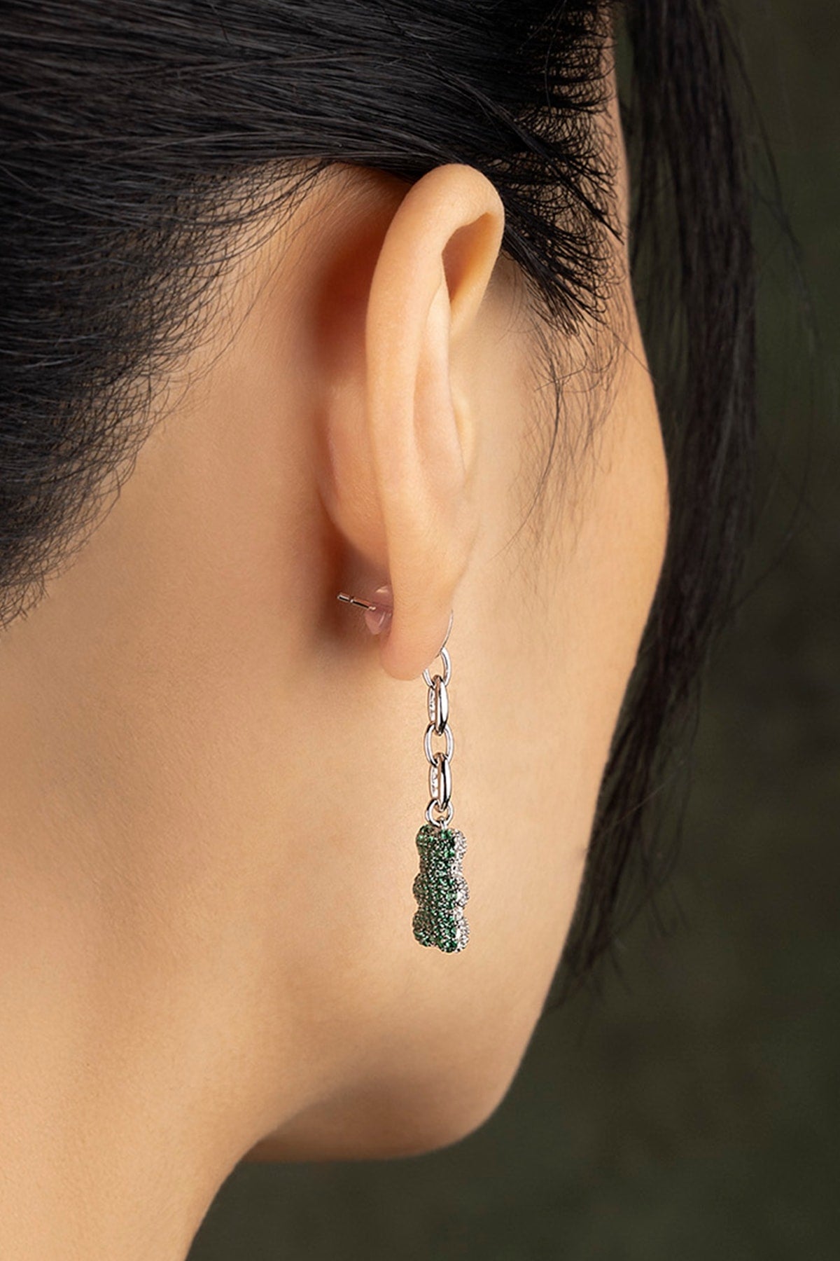 APM Monaco Boucles d'Oreilles Yummy Bear Baby Mint en Argent