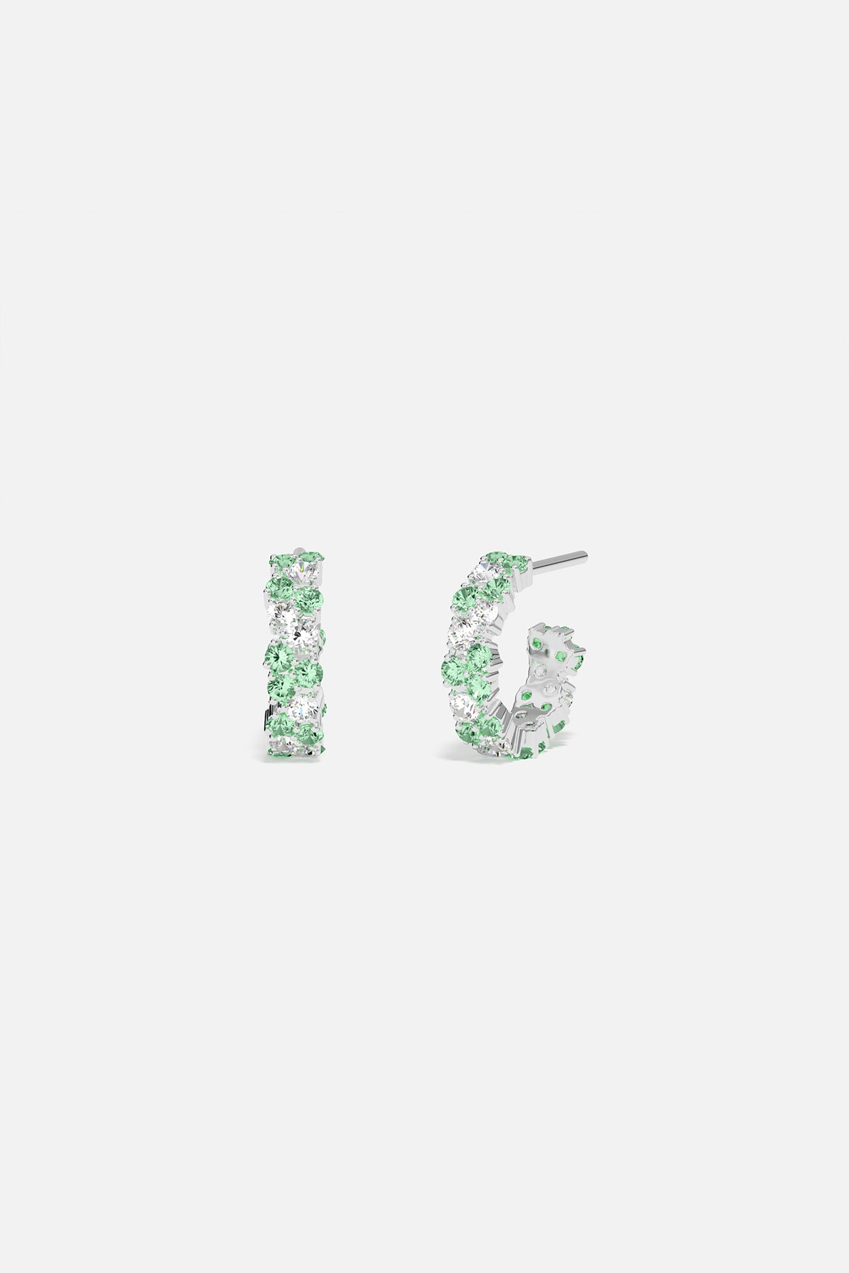 Boucles d'oreilles Huggie goutte vert pastel