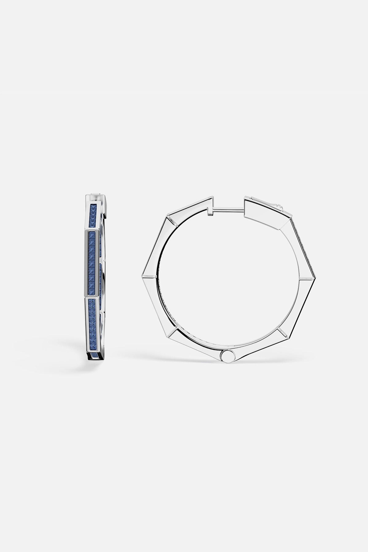 APM MONACO Créoles Géométrique Pavé Bleue