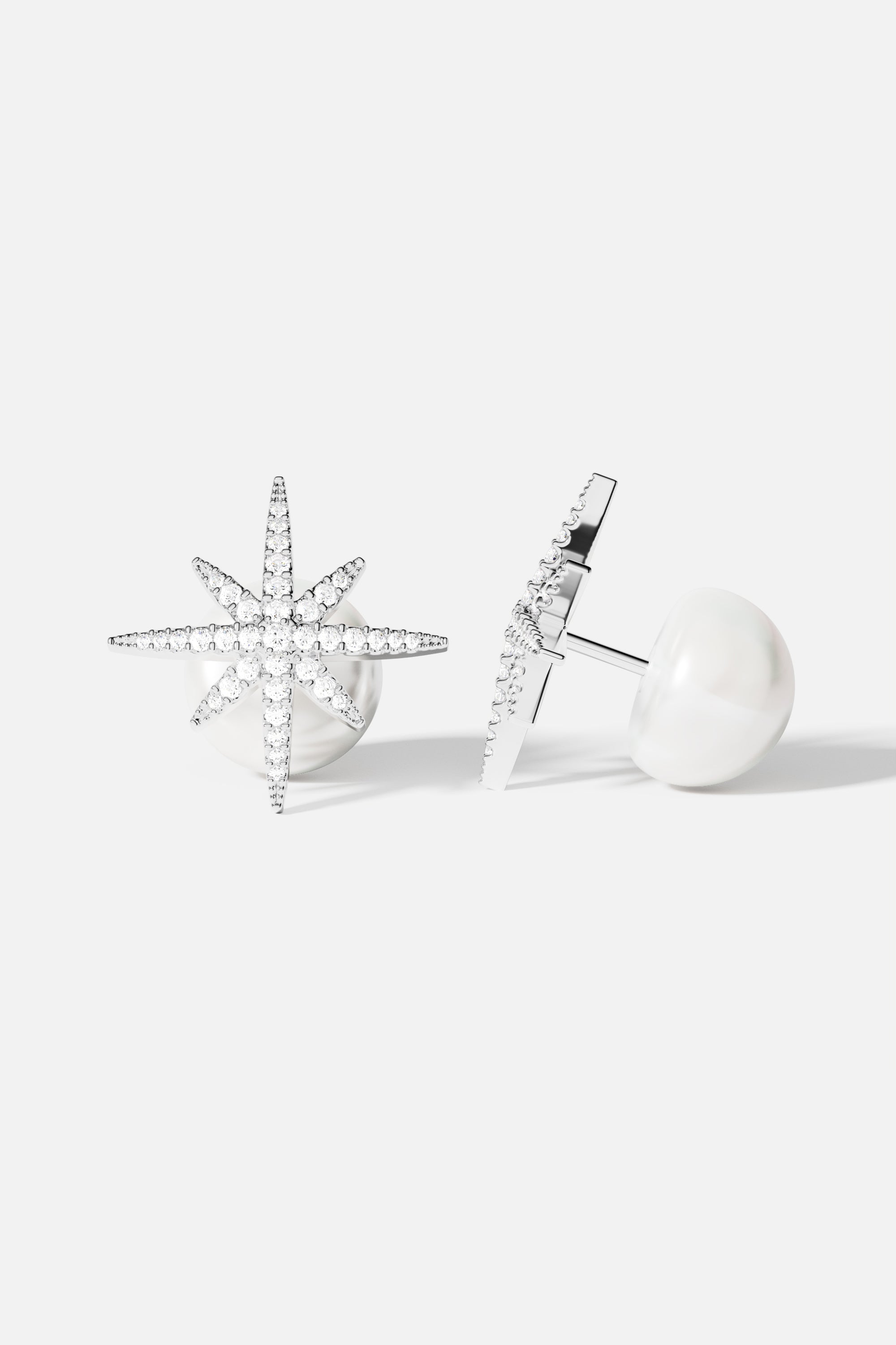 APM Monaco Boucle d'Oreilles Météorites avec Perle en Argent