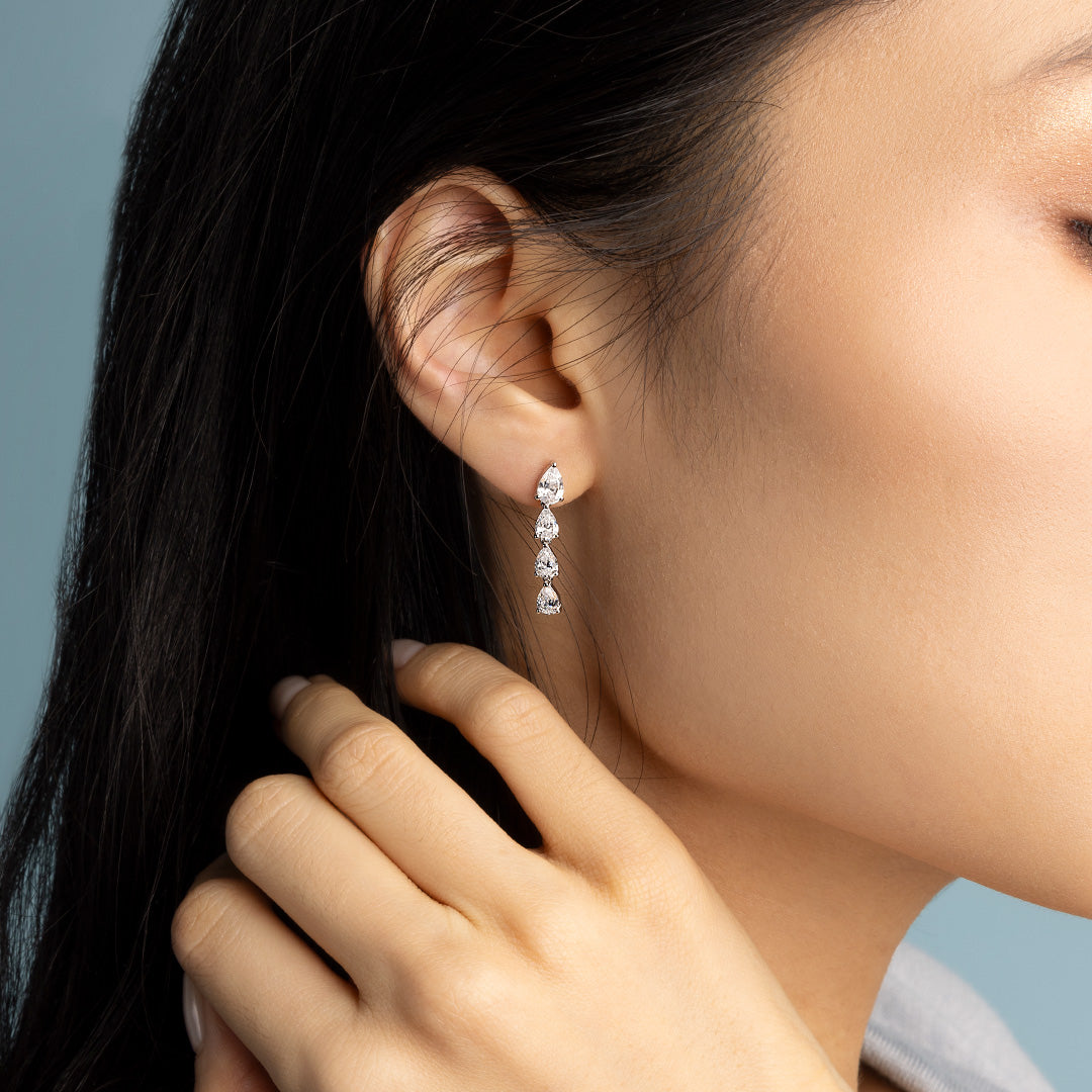 APM Monaco Printmeps Drop Earrings worn on ear