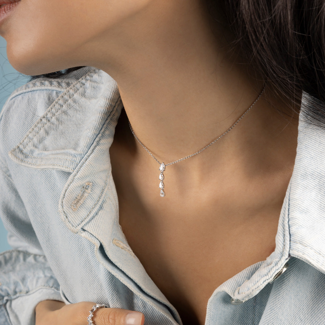 APM Monaco Printmeps Drop Necklace Worn