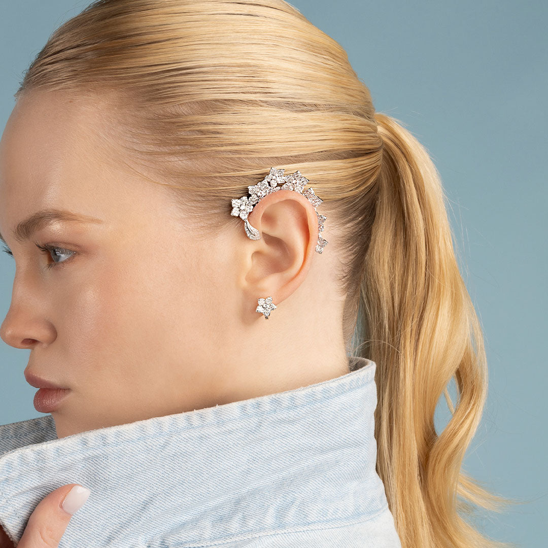 APM_Monaco_Printmeps_Asymmetric_Blossom_Stud_Earring_Ear_Cuff