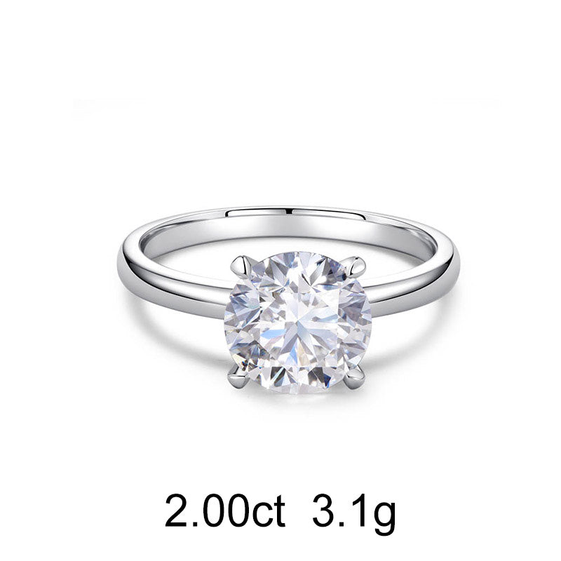 Bague Solitaire Rond (2ct) Or 18 Carats