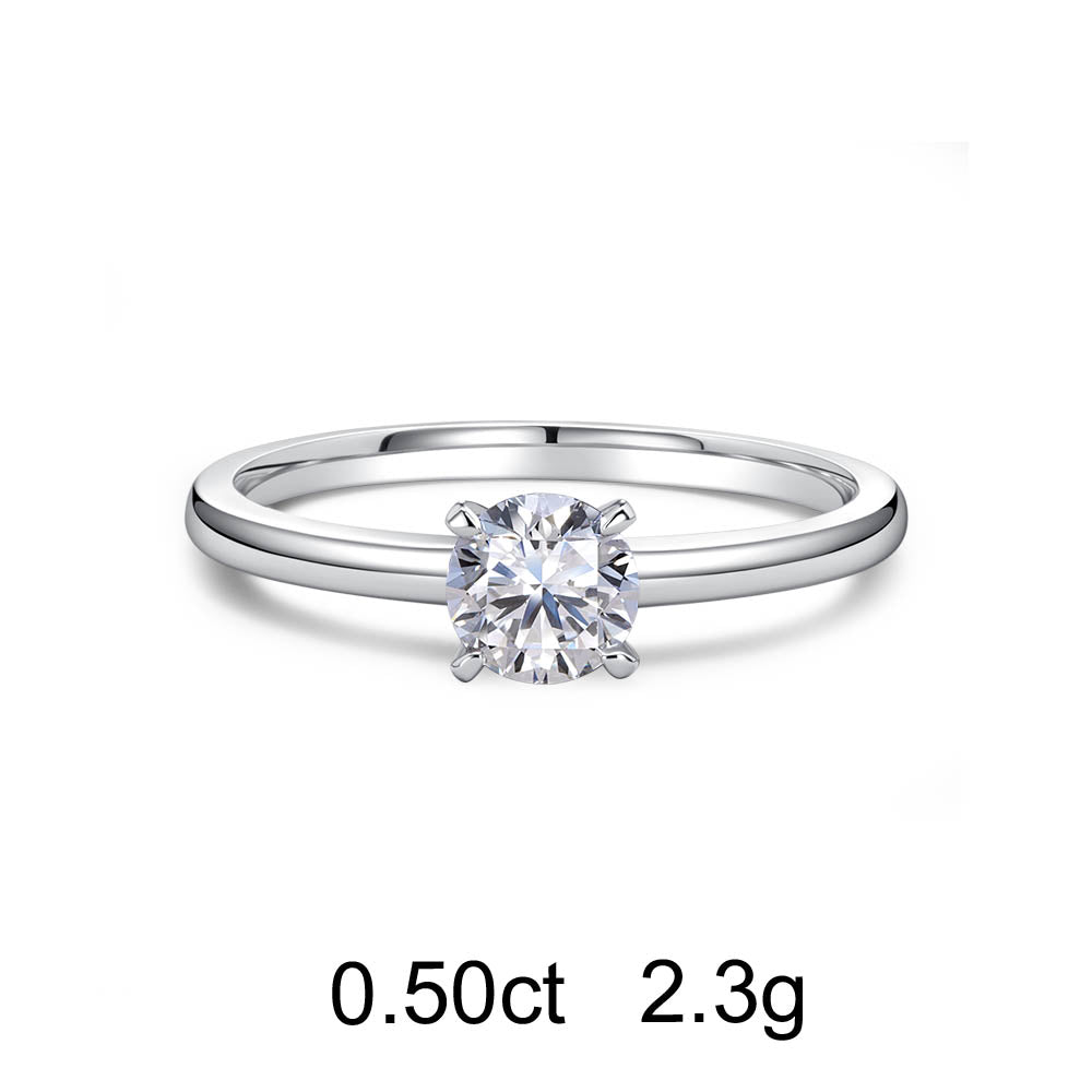 Bague Solitaire Rond (0.50ct) Or 18 Carats - APM Monaco