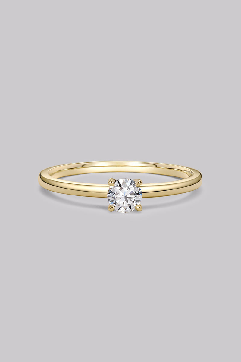 Bague Solitaire Rond (0.25ct) Or 18 Carats