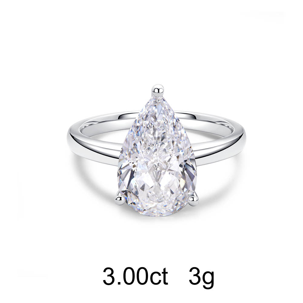 Bague Solitaire Poire (3ct) Or 18 Carats - APM Monaco