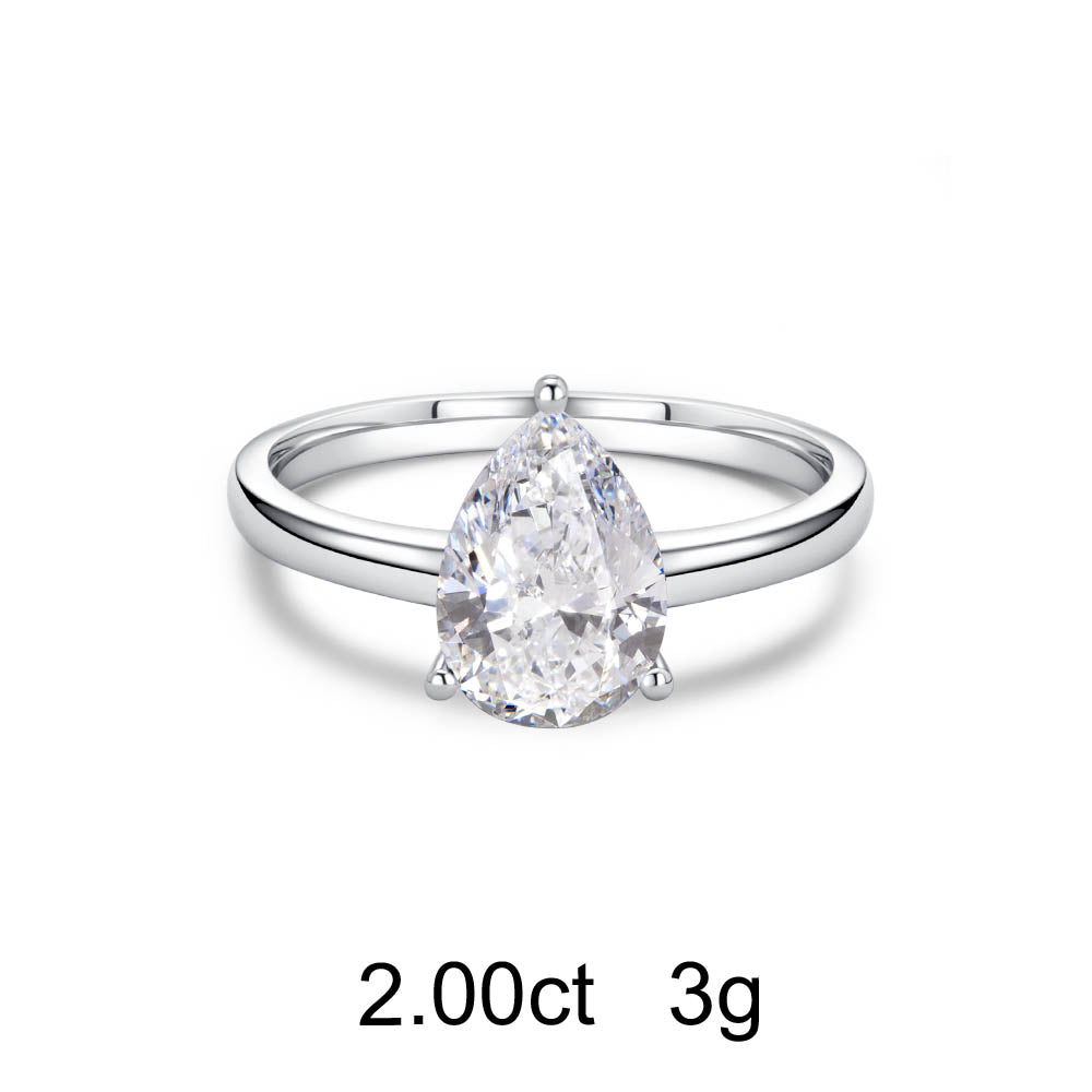 Bague Solitaire Poire (2ct) Or 18 Carats - APM Monaco