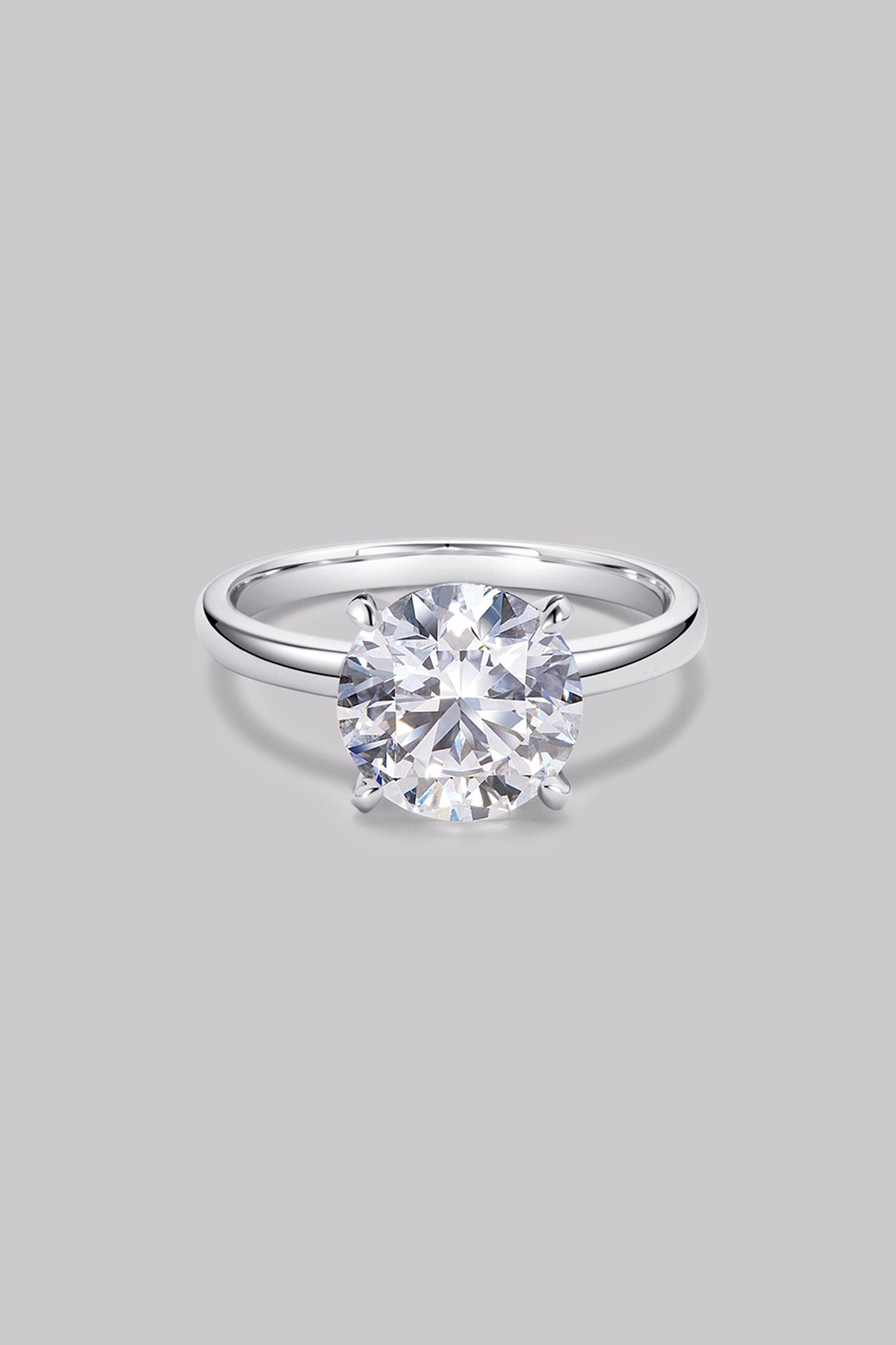 Bague Solitaire Rond (3ct) Or 18 Carats - APM Monaco