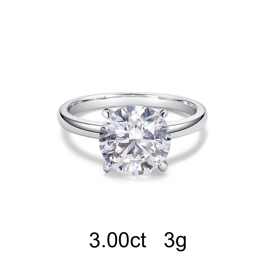 Bague Solitaire Rond (3ct) Or 18 Carats - APM Monaco