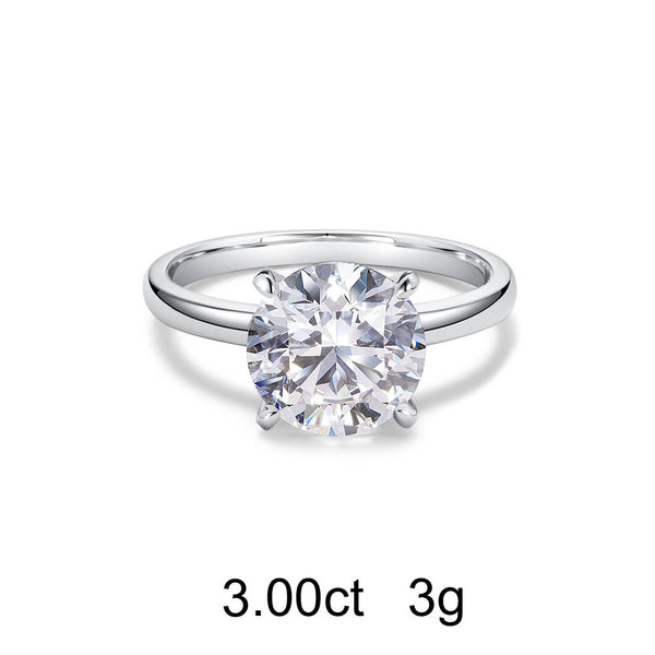 Bague Solitaire Rond (3ct) Or 18 Carats