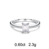 Bague Diamant Solitaire Émeraude (0.60ct)